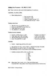 English worksheet: Easy Morphology Program - past and present tense, pronouns, possessives