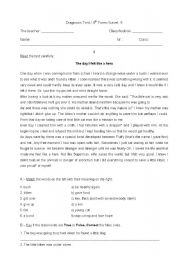 English Worksheet: Diagnostic Test 