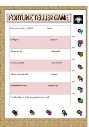 Fortune Teller Game for Future Tense