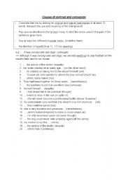 English Worksheet: Clauses of contrast and concession