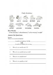 English Worksheet: Daily activity
