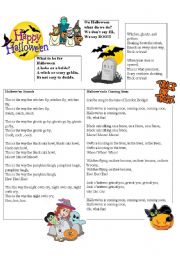 English Worksheet: Halloween pack