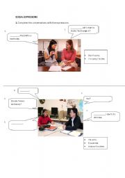 English worksheet: Social expressions