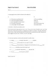 English Worksheet: Kids test