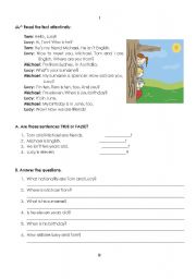 English Worksheet: test on personal identification