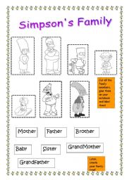 English Worksheet: simpsons family