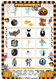 English Worksheet: Halloween Picture Dictionary Exercise - REUPLOAD