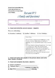 English worksheet: enghils test