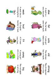 English Worksheet: Read! Spell! Do!  playing cards (30 cards) Adverbs and Adjectives