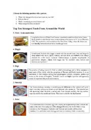 English Worksheet: Strange food around the world