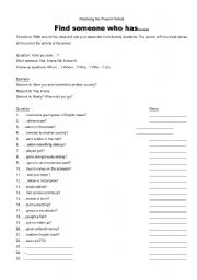 English Worksheet: Have you ever...? Present Perfect Classroom Activity