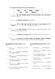 English Worksheet: Halloween (W Questions, How much/many, Some/any)