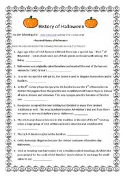 English Worksheet: History of Halloween 