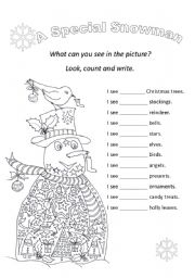 English Worksheet: snowman