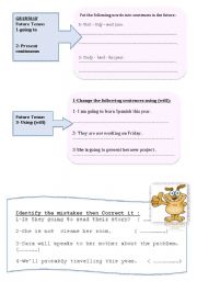 English Worksheet: Future (present perfect/going to / will)