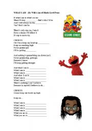 English Worksheet: What I am - song 