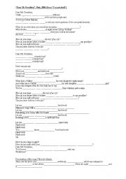 English Worksheet: pink dear me president