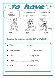 English Worksheet: TO HAVE