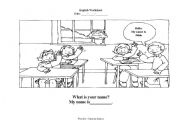 English worksheet: my name is