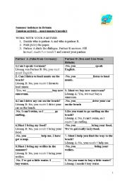 English Worksheet: Summer holidays in Britain/modals