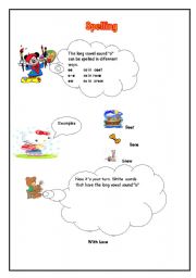 English Worksheet: the long vowel sound 