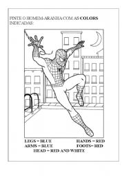 English Worksheet: Spiderman body