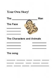 English worksheet: Gingerbread Man Make a story