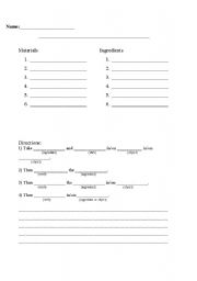 How To Write A Recipe Template from www.eslprintables.com