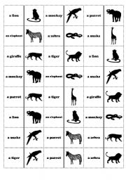 English Worksheet: Animals domino