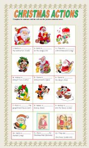 English Worksheet: Christmas actions