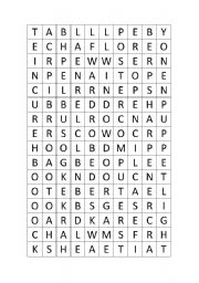 English Worksheet: puzzle for classroom vocabulary