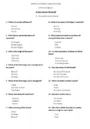 English Worksheet: A Quiz about Beowulf