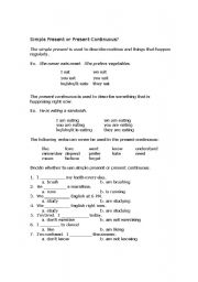 English worksheet: Simple Present or Present Continuous?