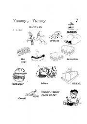 English worksheet: Yummy,  Yummy