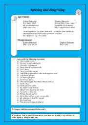 English Worksheet: Teaching: Agreeing and disagreeing