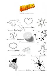 English worksheet: Colours