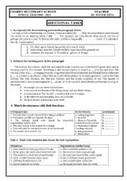 English Worksheet: MIXED LANGUAGE TASKS