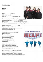 English Worksheet: A song -Help- by The Beatles