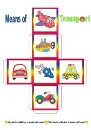 English Worksheet: Means of Transport  -  3 different Dice