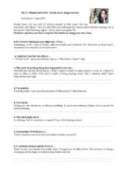 English Worksheet: Interview to Norah Jones