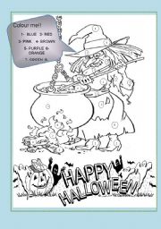 English Worksheet: HALLOWEEN WITCH