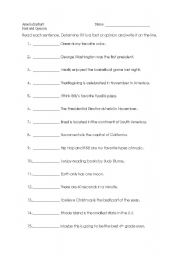 English Worksheet: Fact or Opinion