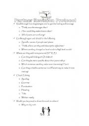 English Worksheet: Partner Revision Protocol