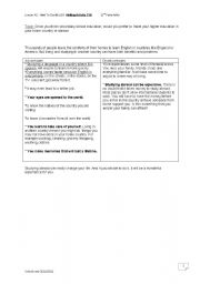 English worksheet: Writing activity