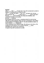 English Worksheet: my dad