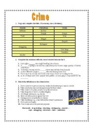 English Worksheet: crime