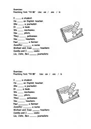 English Worksheet: Practicing the Verb TO  BE