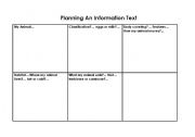 English Worksheet: planning an information text