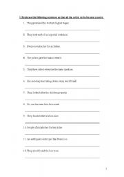 English Worksheet: Passive voice