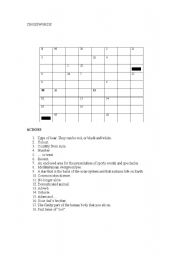 English worksheet: General crossword